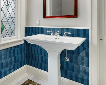 Blue Peel and Stick Backsplash Self Adhesive Wall Tiles 10-Sheet | Thick,Sticky,for Kitchen,Bathroom,Laundry,Sink,12"×12"