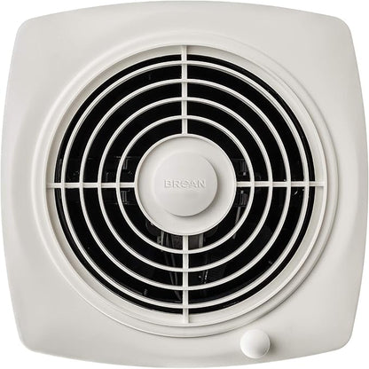 Broan-NuTone 509S Through-the-Wall Ventilation Fan, White Cover, On/Off Switch, 200 CFM, 8.5 Sones, 8"