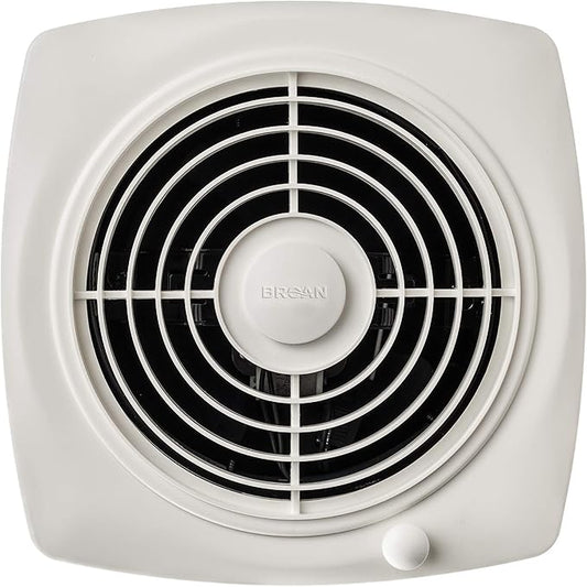 Broan-NuTone 509S Through-the-Wall Ventilation Fan, White Cover, On/Off Switch, 200 CFM, 8.5 Sones, 8"