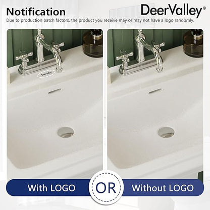 DeerValley 26"L X 20"W Rectangular Pedestal Sink, Apex White Ceramic Pedestal Bathroom Sink with 3 Faucet Holes at 4" Faucet Centers, with Overflow,DV-1P521