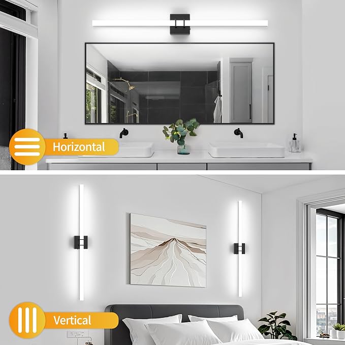 Modern Black Vanity Light Bar 40 Inch, 30W 5CCT Dimmable Bathroom Light Fixtures LED Wall Lighting Fixture