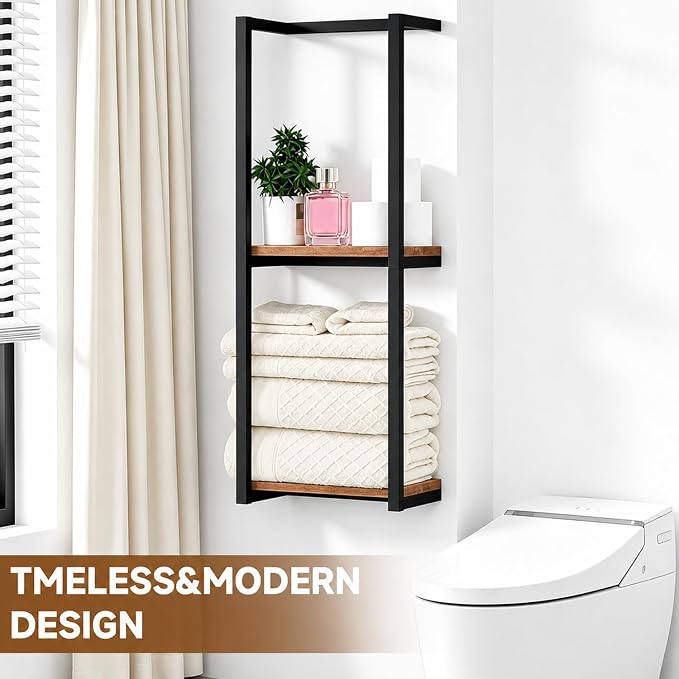 2 Pack Towel Racks for Bathroom, 2 Tier Wall-Mounted Towel Rack, Home Decor Shelf, Space-Saving Organizer Rack for Household, Bathroom, and Bedroom
