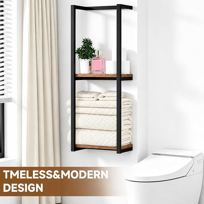 Towel Racks for Bathroom, 2 Tier Wall-Mounted Towel Rack, Home Decor Shelf, Space-Saving Organizer Rack for Household, Bathroom, and Bedroom