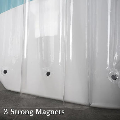 EurCross Extra Wide Shower Curtain Liner 108x72 with 3 Big Magnet Weights, Heavy Duty 9G PEVA Extra Large Clear Plastic Shower Curtain for Bathroom with 18 Metal Holes