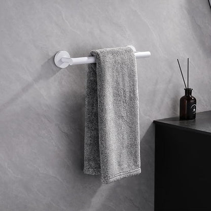 GERZWY 12-Inch Bathroom Towel Bar SUS 304 Stainless Steel Bath Towel Bar Modern Round Style Wall Mount, White