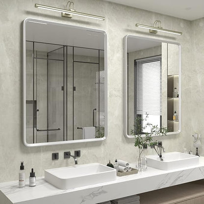24x36 Inch Silver Framed Mirror | Silver Bathroom Vanity Mirror for Wall, Rounded Rectangle Mirror, Shatterproof, Painted, Anti-Rust (Horizontal/Vertical)