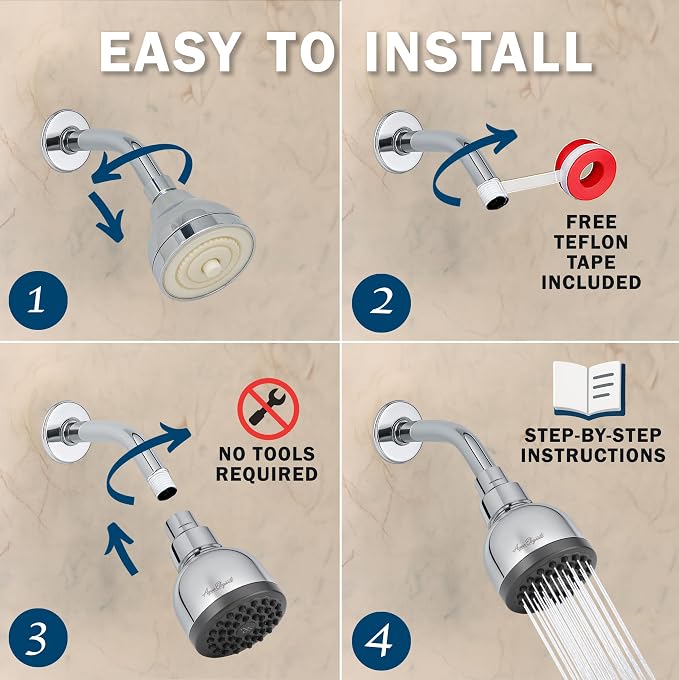 High Pressure Shower Head - 1.8 GPM - Polished Chrome | Best 3 Inch Wall Mount Bathroom Showerhead For Boosting Low Flow With Anti-Clog Nozzles, Adjustable Brass Ball Joint