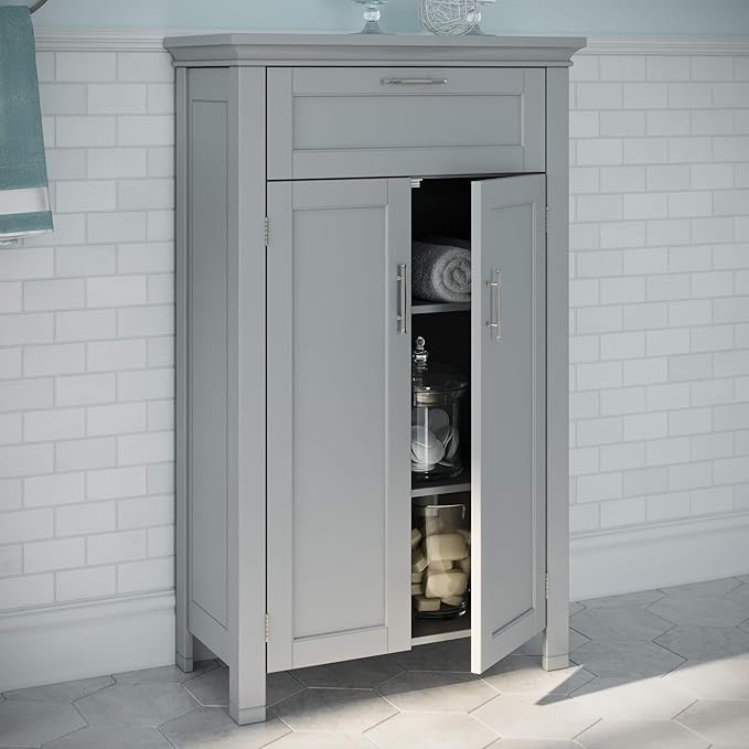 RiverRidge Somerset Two-Door Floor Cabinet, Gray
