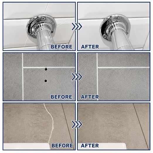 Tile Repair Kit, Ceramic & Porcelain Tile Chips & Cracks Repair-Color Match | Strong-Bond Epoxy Filler for Floor, Wall & Shower Tile, Acrylic & Fiberglass; Repairs Holes, Chips, Cracks & Scratches