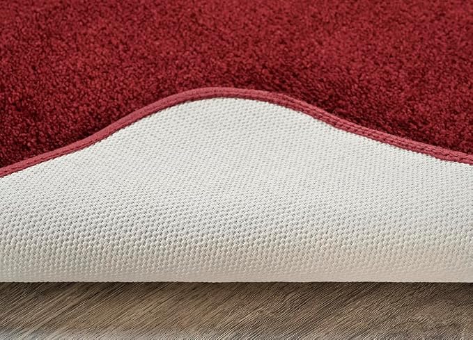Garland Rug Traditional Nylon Washable Chili Pepper Red 3 Piece Set - Lid, Contour, Bath Rug - Soft, Absorbent, and Stylish for Your Bathroom