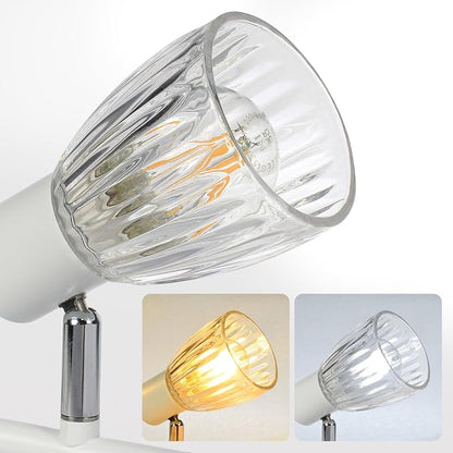 HiBay 2-Pack Lampshades, Clear Striped Bell Glass Shades | Lighting Fixture Accessory Lampshade Cover Replacement, Fit for E12 Base Pendant Lights Table lamp Sconce Chandeliers