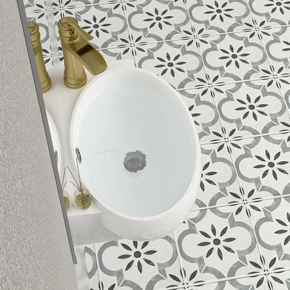 Mocoloo Wall Mounted Bathroom Sink Right Corner Floating Sinks with Faucet Hole 16" White ADA Compliant Ceramic Bathroom Sink Wall Hung Porcelain with Overflow Hole Hand Basin