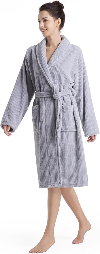 Plush Bath Robes For Women After Shower,Soft Long Towel Robe,Quick Dry&Warm Womens Bathrobe