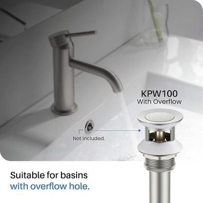 2-Handle 8" Widespread Bathroom Sink Faucet with Drain Assembly, Solid Brass 3-Hole Lavatory Faucet | Circular X Design | Corrosion-Resistant with Smooth Water Flow (Brushed Nickel, KBF1026)