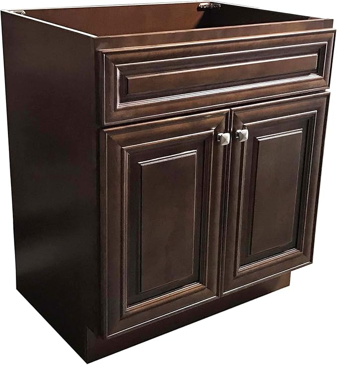 Bathroom Vanity Sink Base Ready-to-Assemble Bathroom Cabinet 24"/30'/36" Width (Vanity Base in Maple Walnut, 24 inch)