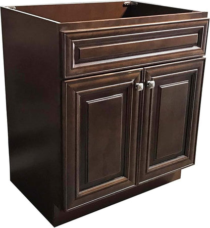 Bathroom Vanity Sink Base Ready-to-Assemble Bathroom Cabinet 24"/30'/36" Width (Vanity Base in Maple Walnut, 24 inch)