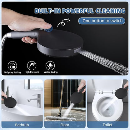 Metal 10" Rain Shower Head with Handheld, High-Pressure Showerhead,10-Mode | Oil Rubbed Bronze, Rainfall Shower Head with 5" Large Handheld, Adjustable 16" Shower Extension Arm/71" Hose, 3-Way Diverter