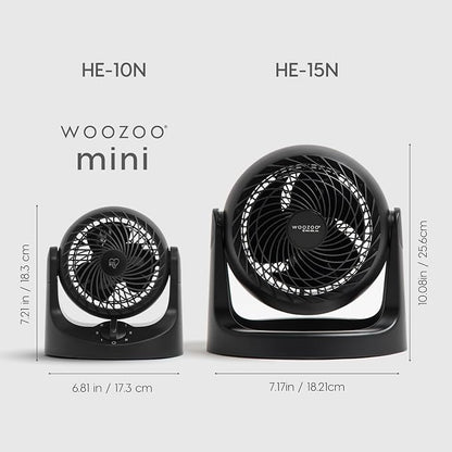 IRIS USA WOOZOO Mini Desk Fan, Dorm Bedside Office, Quiet, 112° Tilt, Black | 32ft Max Air Distance, 108ft² Coverage, 112° Adjustable Vertical Tilt, 27db