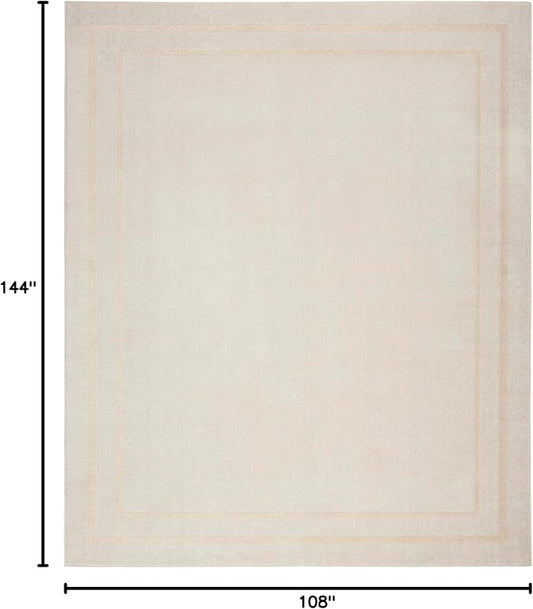 Nourison Home Nourison Essentials Ivory Gold 9' x 12' Area Rug - Easy Clean, Non Shedding, Bed Room, Living Room, Dining Room, Kitchen (9' x 12')