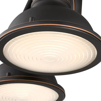 Westinghouse 6116200 Boswell Vintage-Style Three-Light Indoor Vanity Light Fixture, Oil Rubbed Bronze Finish with Highlights, Frosted Prismatic Acrylic Lens