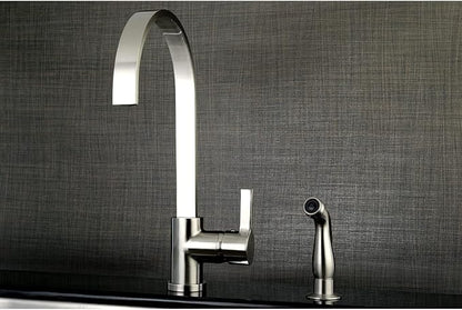 Gourmetier LS8710CTLSP Continental Single-Handle Kitchen Faucet with Side Sprayer, Matte Black