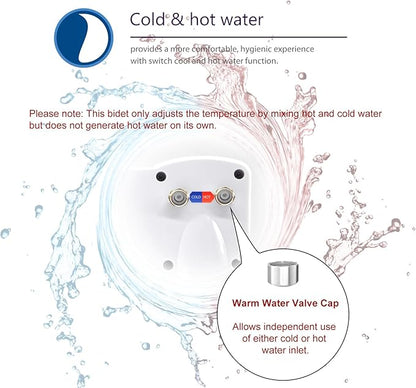 Self Cleaning Hot and Cold Water Bidet - Dual Nozzle (Male & Female) - Non-Electric Mechanical Bidet Toilet Attachment - with Temperature(BHCW01)
