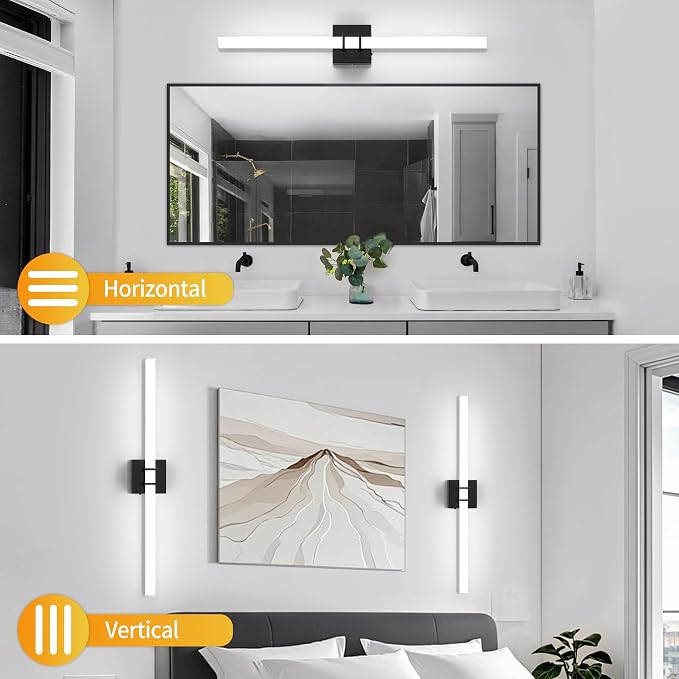 Modern Black Vanity Light Bar 32 Inch, 24W 5CCT Dimmable Bathroom Light Fixtures LED Wall Lighting Fixture