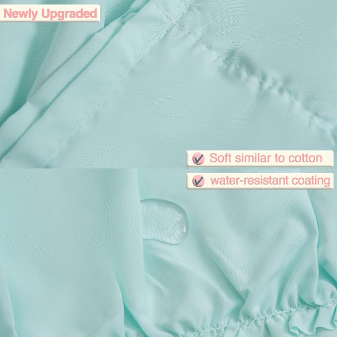 Teal Ruffle Shower Curtain, Elegant Boho Bathroom Decor, Extra Long Textured Fabric, Rustic Farmhouse Style, Chic Girly Aqua Curtains, Privacy & Decorative Design, 36 x 72 inch