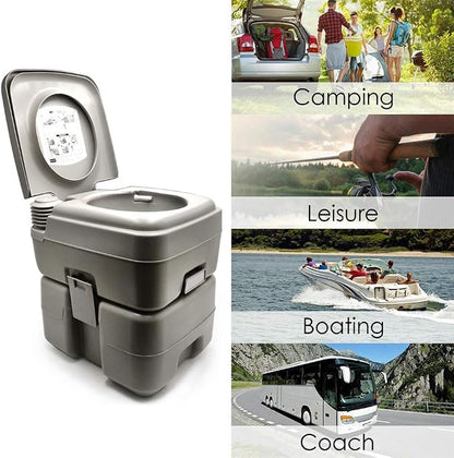 SMT- 5 Gallon 20L Portable Toilet Flush Travel Camping Outdoor/Indoor Potty Commode