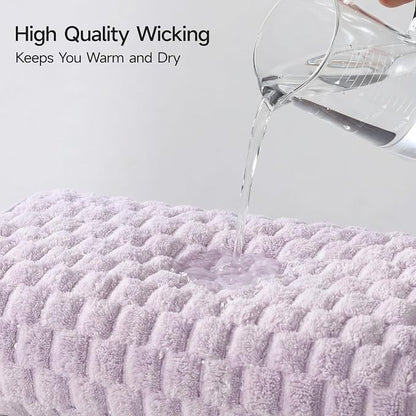 REDKISS 4 Pack Purple Microfiber Bath Towels - Large Shower Towels Set for Bathroom, Super Absorbent Towel Set of 4 Lagre, Quick Dry Bathroom Towel for Spa, Gym,Travel, Lint Free, Ultra Soft