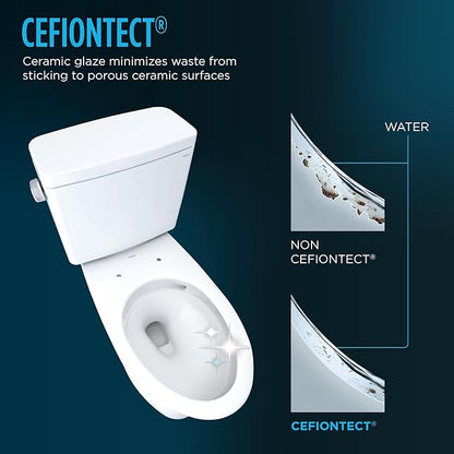 TOTO Drake Transitional Two-Piece Elongated 1.28 GPF TORNADO FLUSH Toilet with CEFIONTECT, Cotton White - CST786CEG#01