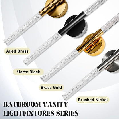 LED Bathroom Vanity Lights,24 inch Bathroom Light Fixtures Over Mirror,3000K Natural Warm Light, ETL＆UL Listed, Modern Wall Sconce for Bedroom,Living Room,Hallway,Brushed Nickel