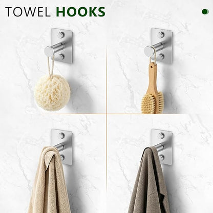 5 Pieces Bathroom Hardware Accessories Set Brushed Nickel Towel Bar Set Stainless Steel Towel Racks for Bathroom,Wall-Mounted 23.6 inch