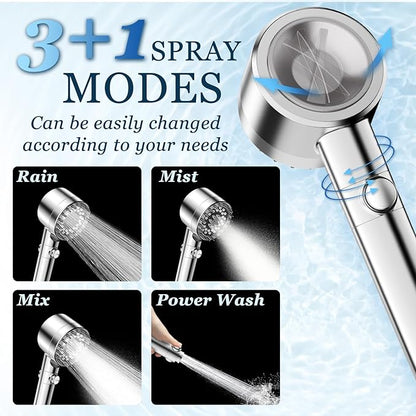 FEELSO Filtered Shower Head with Handheld, High Pressure Shower Filter Head | ON/OFF Switch, Anti-clog Nozzles, 4 Spray Showerhead with Filters for Hard Water, Remove Chlorine, Reduce Dry Itchy Skin