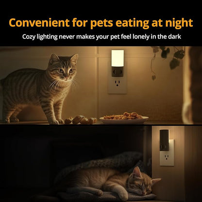 Plug-in LED Rotatable Night Light with Motion Sensor, Dimmable Backlit Nightlight with 1-150lm Adjustable Brightness for Bathroom, Bedroom, Hallway, Stairs, 2 Pack