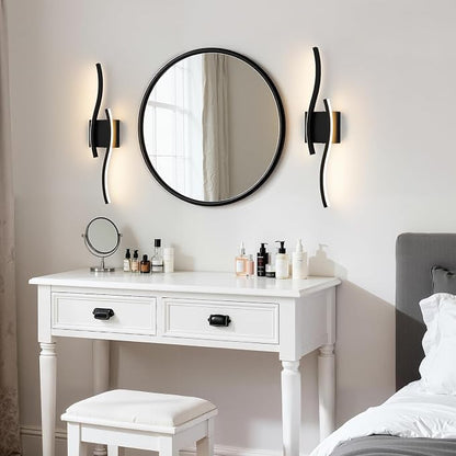 Bathroom Vanity Lights Over Mirror: 23.6 Inch 16W Black LED Bathroom Lighting Fixtures 5CCT Dimmable 2700-5000K Vanity Lighting Modern Bath Sconces Wall Light for Mirror Cabinets Bedroom Living Room