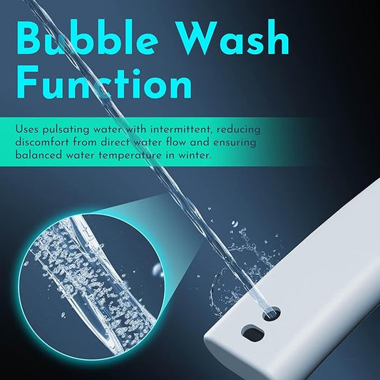 Electric Heated Bidet Warmer Water Toilet Seat Elongated with Bubble Wash, Warm Air Dryer, Endless Warmer Water, Remote Control, Curved Spray Bar, 70" Power Cord, Clean Water