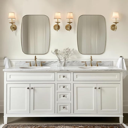 Oval Mirrors for Bathroom, 24x30 Gold Bathroom Vanity Mirror with Metal Frame, Brass Oblong Mirror for Over Sink, Modern Anti Rust Wall Mounted