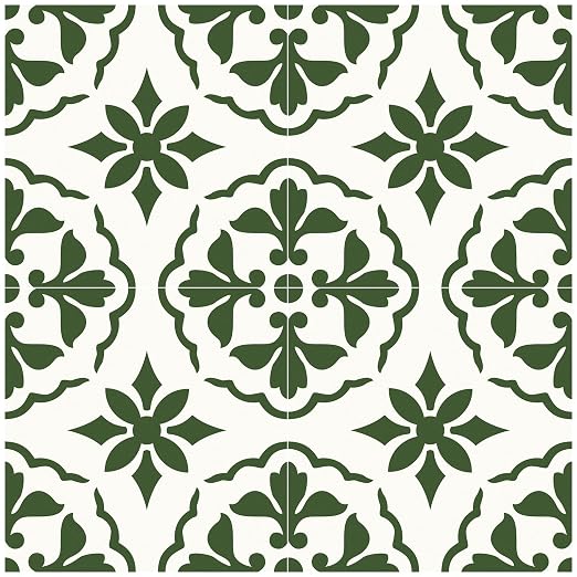 MORCART 20PCS 7.87" x 7.87" Peel and Stick Floor Tile, Green Retro Design | Self-Adhesive DIY Vinyl Flooring, Removable and Waterproof Tile Sticker for Bathroom, Kitchen, Wall, Bedroom, Stairs