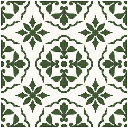 MORCART 20PCS 7.87" x 7.87" Peel and Stick Floor Tile, Green Retro Design | Self-Adhesive DIY Vinyl Flooring, Removable and Waterproof Tile Sticker for Bathroom, Kitchen, Wall, Bedroom, Stairs