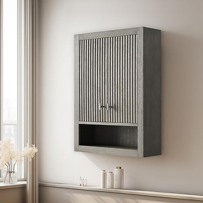 Vanity Art Vanity with Storage Cabinet & Shelves, Free-Standing Vanity with Soft-Closing Doors, Driftwood Gray, Golden Brushed Handware VA91-TC-DG-GB