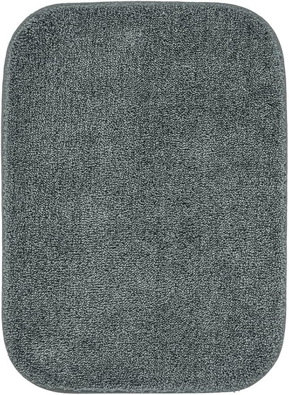 Garland Rug Traditional Nylon Washable Dark Gray 3 Bath Rugs (17" X 24", 21" X 34", 21" X 34") - Soft, Absorbent, and Stylish for Your Bathroom