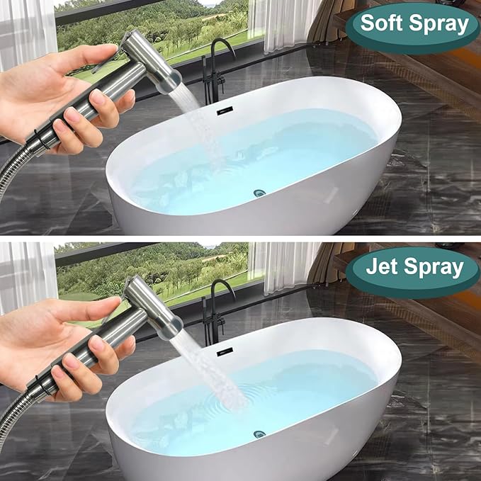 Handheld Bidet Sprayer for Toilet,Premium SUS304 Stainless Steel Bathroom Bidet Sprayer Attachment Set with Anti-Leak Hose&High Pressure, Ideal for Feminine Wash, Cloth Diaper Cleaning&Muslim Shower
