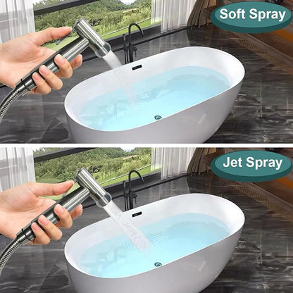 Handheld Bidet Sprayer for Toilet,Premium SUS304 Stainless Steel Bathroom Bidet Sprayer Attachment Set with Anti-Leak Hose&High Pressure, Ideal for Feminine Wash, Cloth Diaper Cleaning&Muslim Shower