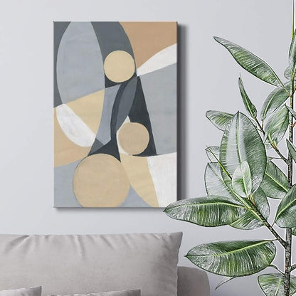 Renditions Gallery Canvas Wall Art Home Paintings & Prints Artwork Grey Brown Rug Abstrac Canvas Wall Hanging Modern Decorations Picture for Bedroom Living Room Office Kitchen - 32"x48" LT02