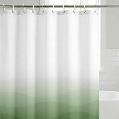 Americanflat 71x74 Wave Green Ombre Shower Curtain - Water-Resistant Long Shower Curtain with Durable Grommets and 12 Hooks - 100% Polyester