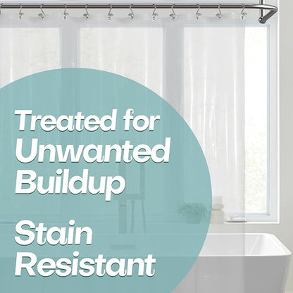 Mrs Awesome Extra Long Shower Curtain Liner with Magnets 72x84 XL, Clear | 12 Rustproof Grommets, 3 Magnets, Long Plastic Shower Curtain for Bathroom, Lightweight & Waterproof, 72 x 84 Inches