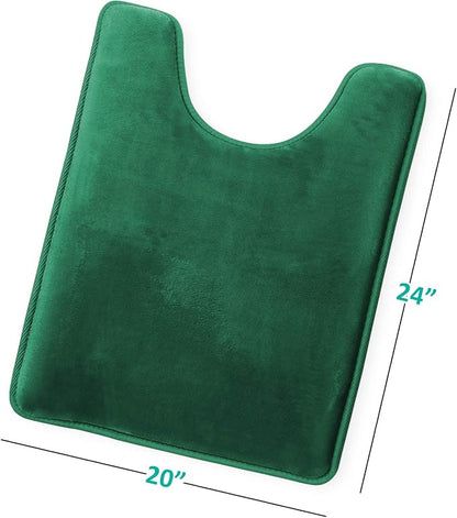 Clara Clark Bathroom Rugs, Velvet Memory Foam Bath Mat, Non-Slip, Machine Washable Bath Rugs - Dries Quickly, Ultra Soft Plush Bath Mats for Bathroom, 20 x 24, Hunter Green