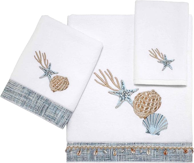 Avanti Linens - Fingertip Towel, Soft & Absorbent Cotton Towel (Stone Harbor Collection, Optic White)