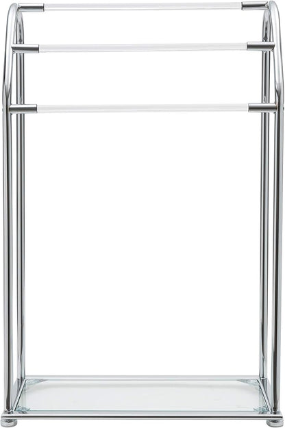 Organize It All 3 Bar Bathroom Towel Drying Rack & Holder with Shelf , Chrome, 62443W-1